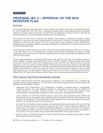 Proposal No. 4 - Approval of the 2016 Incentive Plan