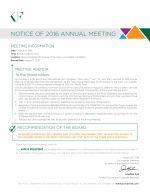 Notice of 2016 Annual Meeting