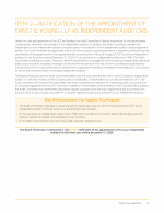 Item 2 - Ratification of the Appointment of Ernst & Young LLP as Independent Auditors