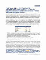 Proposal No. 2 - Ratification of PricewaterhouseCoopers LLP as the Company's Independent Registered Public Accounting Firm for 2017