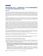 Proposal No. 5 - Approval of an Amendment to Our 2016 Incentive Plan