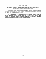 Proposal No. 2 - Company Proposal to Ratify Appointment of Independent Registered Public Accounting Firm