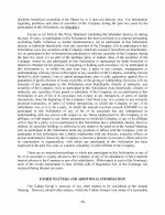 Other Matters and Additional Information