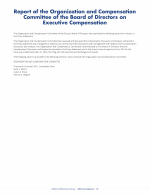 Report of the Organization and Compensation Committee of the Board of Directors on Executive Compensation