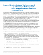 Proposal 6: Authorization of the Company and Any Subsidiary of the Company to Make Overseas Market Purchases of Company Shares