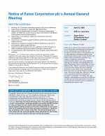 Notice of Eaton Corporation plc's Annual General Meeting