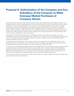 Proposal 6: Authorization of the Company and Any Subsidiary of the Company to Make Overseas Market Purchases of Company Shares