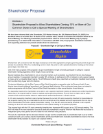 Proposal 5 - Shareholder Proposal to Allow Shareholders Owning 10% or More of Our Common Stock to Call a Special Meeting of Shareholders