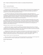 9. Changes in and Disagreements With Accountants on Accounting and Financial Disclosure