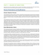 Director Nominations and Qualifications