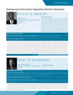 Background Information Regarding Director Nominees