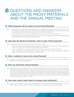 Questions and Answers About the Proxy Materials and the Annual Meeting