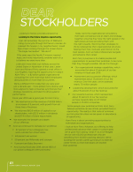 Letter to Stockholders