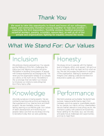 What We Stand For: Our Values