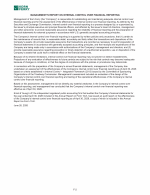 - Management's Report on Internal Control over Financial Reporting