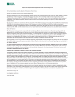 - Report of Independent Registered Public Accounting Firm on Internal Control over Financial Reporting