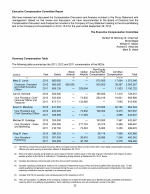 Executive Compensation Committee Report