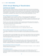 2016 Annual Meeting of Stockholders - Questions and Answers