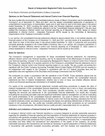 - Report of Independent Registered Public Accounting Firm