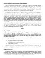 Cautionary Statement Concerning Forward-Looking Statements