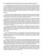 7. Management's Discussion and Analysis of Financial Condition and Results of Operations
