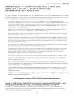 Proposal 7: Stockholder Proposal - Give Shareholders an Ability to Call for a Special Shareholder Meeting