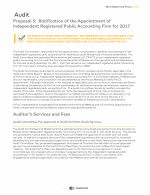 Proposal 5: Ratification of the Appointment of Independent Registered Public Accounting Firm for 2017