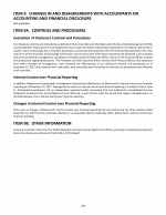 9. Changes in and Disagreements with Accountants on Accounting and Financial Disclosure