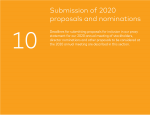 Submission of 2020 Proposals and Nominations