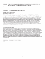 9. Changes In and Disagreements With Accountants on Accounting and Financial Disclosure