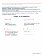 - Integrated Approach to Shareholder Engagement