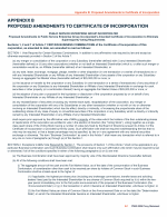 Appendix B: Proposed Amendments to Certificate of Incorporation