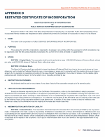 Appendix D: Restated Certificate of Incorporation