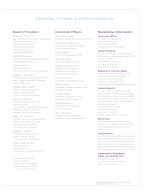 Directors, Officers, & Other Information