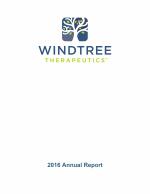 Click here to view Windtree Therapeutics, Inc. 2016 Annual Report