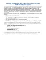 Proxy Statement for Annual Meeting of Shareholders to be Held on May 21, 2014