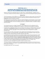 Proposal No. 4 - Shareholder Proposal on the Separation of the Role of the Chairman and Chief Executive Officer