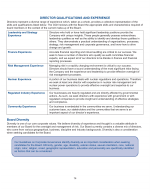 Director Qualifications and Experience