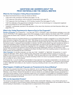 Questions and Answers about the Proxy Materials and the Annual Meeting