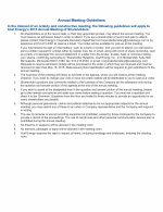 Annual Meeting Guidelines